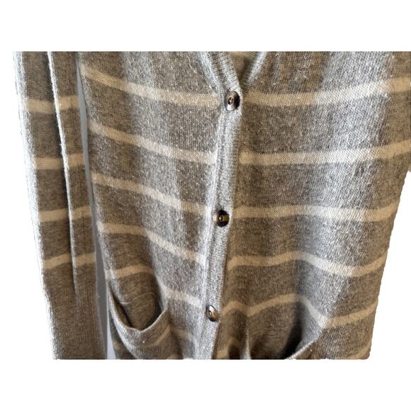 Abercrombie And Fitch Y2K Gray Striped Long Button Cardigan Size L - Picture 5 of 13
